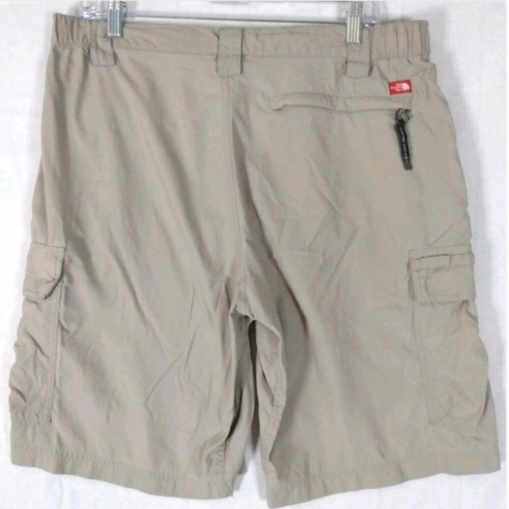 The North Face Men's L Cargo Shorts Stretch Waist Tan Drawstring Stow Pocket